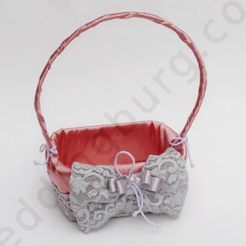 Сватбена кошничка за късмети в цвят Rose Gold, модел KH035